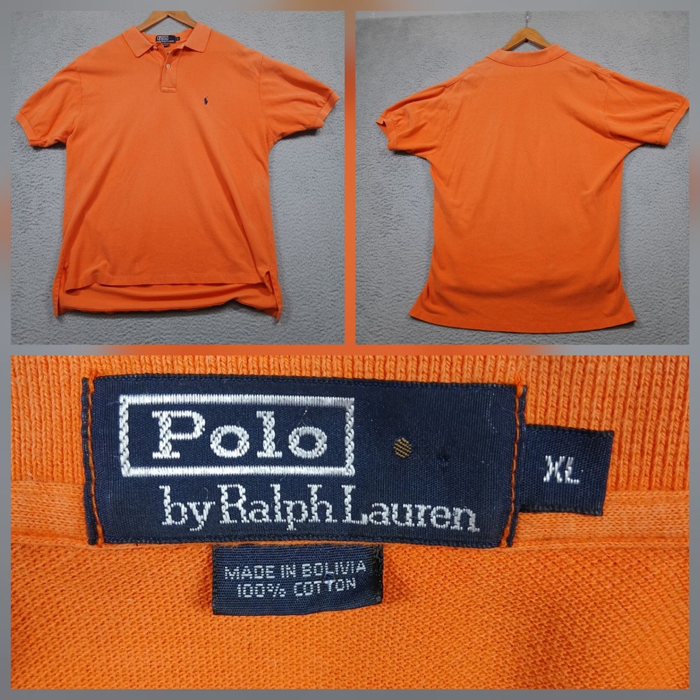 Polo Ralph Lauren Polo Shirt Men's XL Orange Short Sleeve Cotton